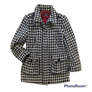Black and white plaid zip up jacket size medium Black Rivet brand
